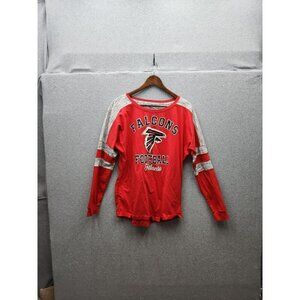 Atlanta Falcons NFL Team Apparel Womens Long Sleeve Shirt Red Heather Gray Cotto